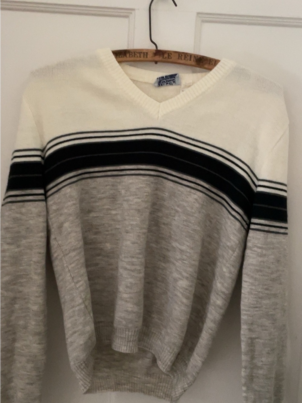 Vintage V-Neck Striped Sweater